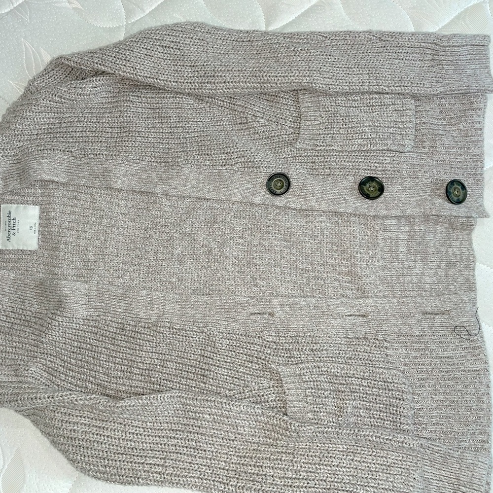 Women’s Grey And Beige Abercrombie Cardigan